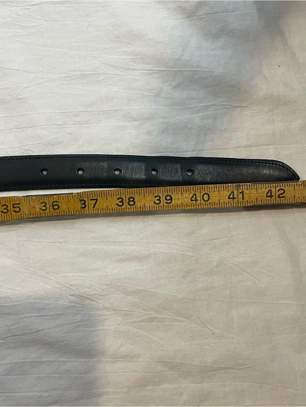 Polo Ralph Lauren Black Leather Belt Size 38 Brass Buckle Pony Logo Classic